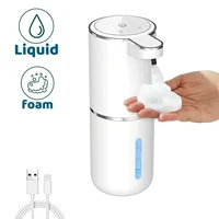 Dispensador automático de jabón líquido/Foma, dispensador eléctrico sin contacto, recargable por USB con sensor infrarrojo para baño, cocina