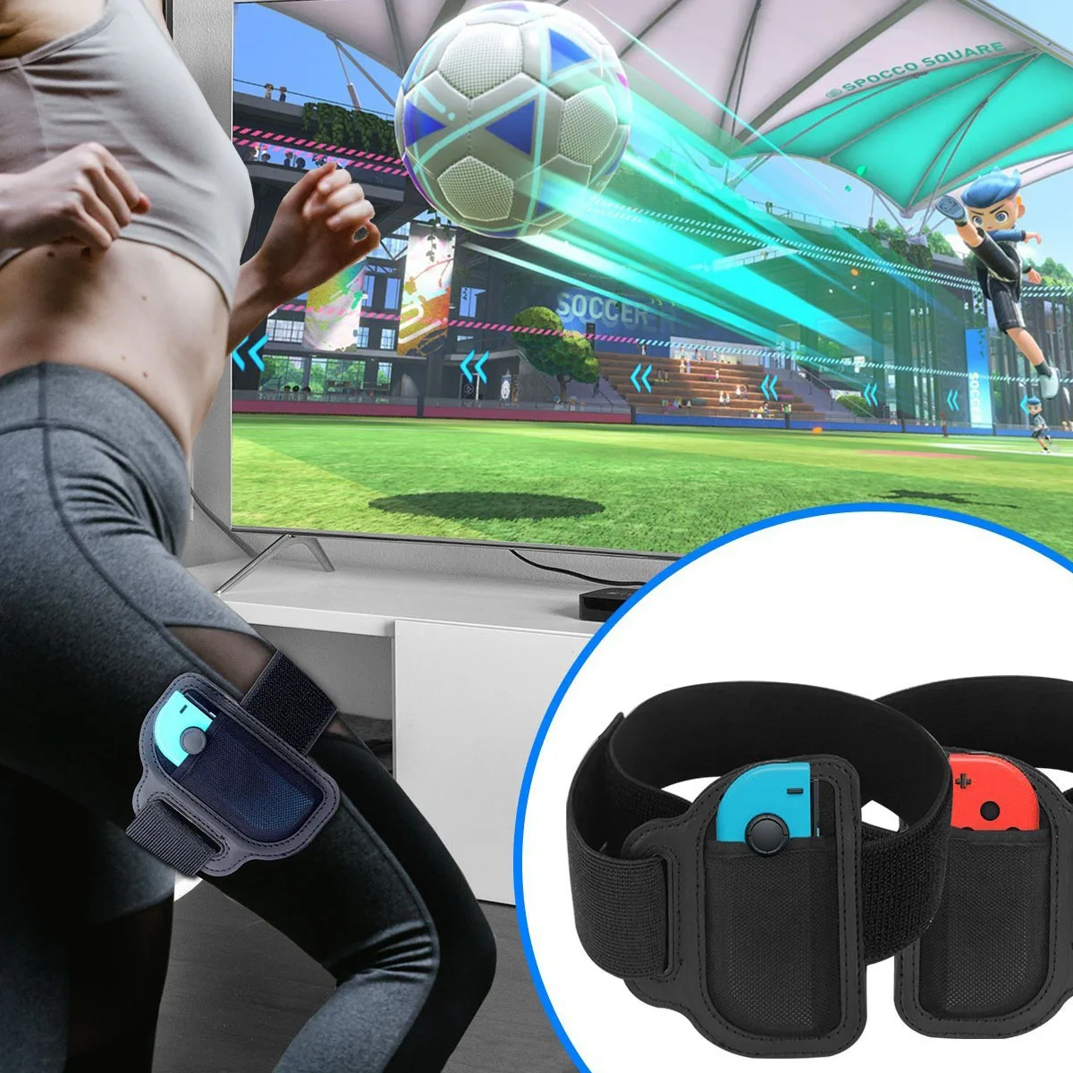 Para interruptor Oled correas de pierna anillo ajuste aventura pierna correas deportivas elásticas ajustables anillo gran aventura para accesorios de interruptor