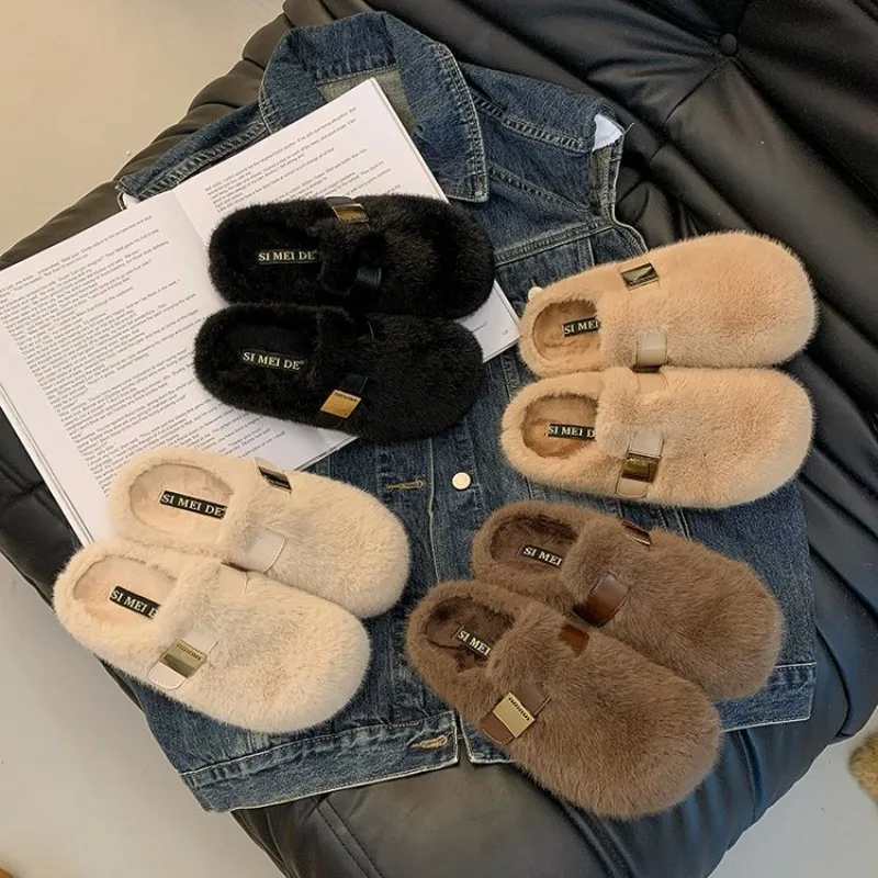 

Женские тапочки на платформе, новинка 2023 года, осенние и зимние высококачественные хлопковые тапочки Baotou