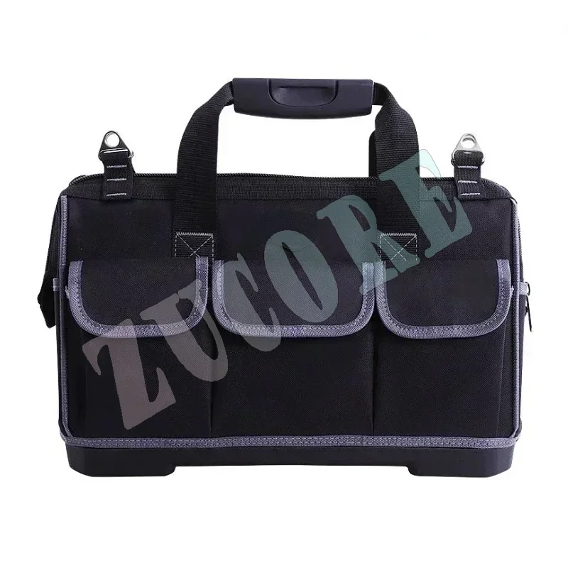 أكياس تنظيم الأدوات المحمولة الجديدة واسعة الفم مقاومة للماء الثقيلة كهربائي وصيانة أداة حقيبة قماش قاعدة/مع البلاستيك