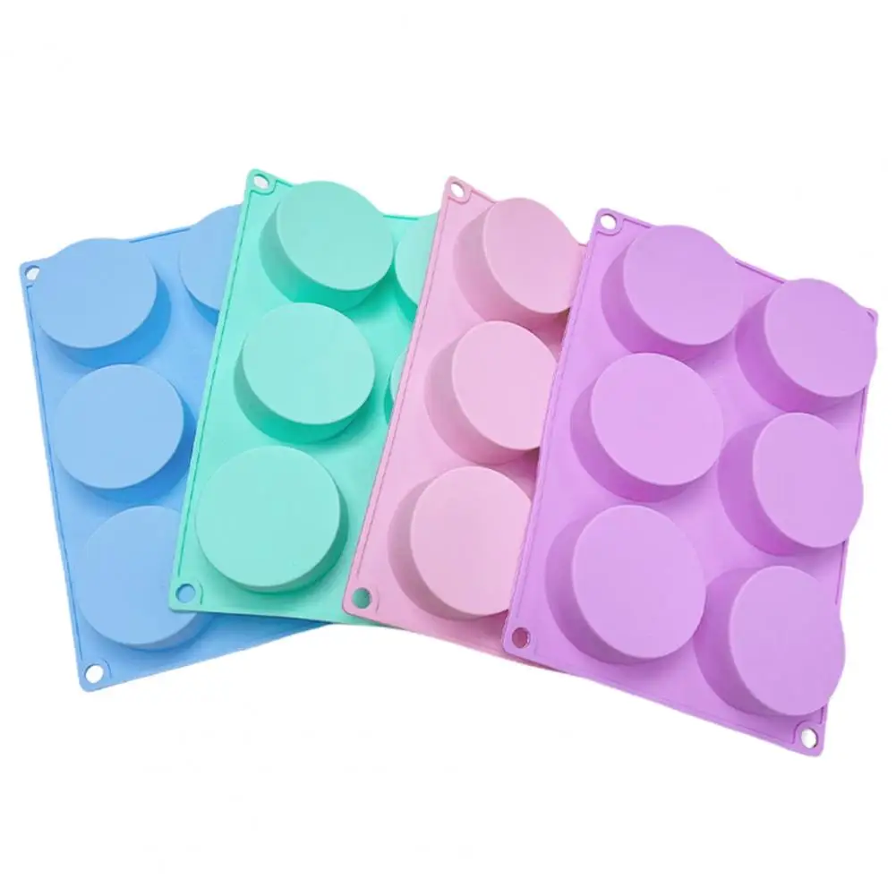 

Reusable Silicone Mold Cake Mold High Temperature Resistant Silicone Cake Soap Moulds 4pcs Round Cylinder with 6 Holes for Diy