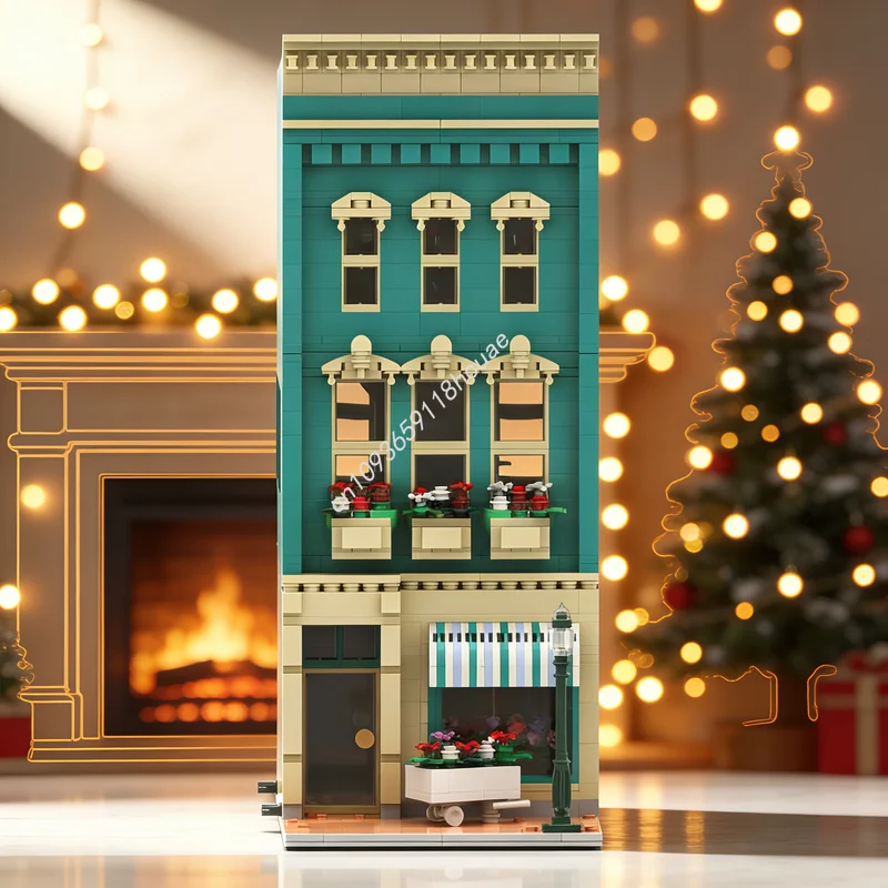 

1614pcs MOC Modular Streetscape Main Street Flower Shop Magic Edition Model Building Blocks Construction Christmas Gift Toy Kids