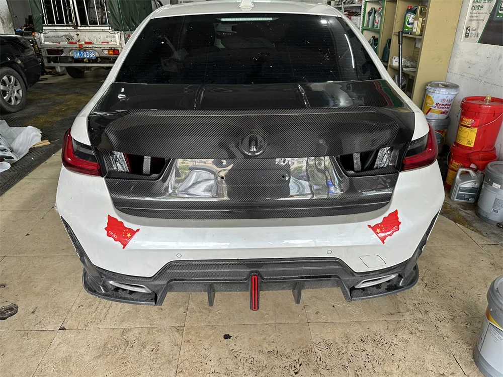 غطاء صندوق السيارة الخلفي يناسب قطع غيار السيارات G80 M3 330LI 325LI نمط CSL من ألياف الكربون للاستبدال. مخصص #5