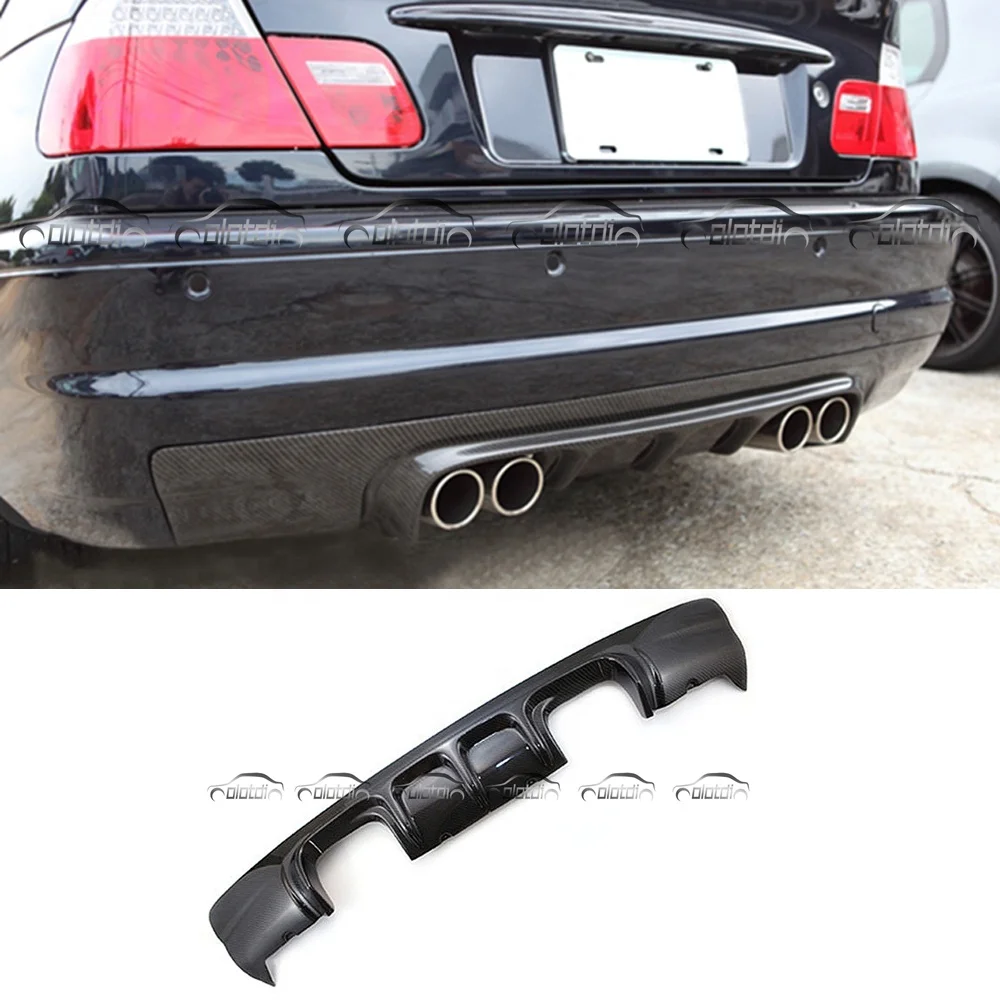 For BMW E46 M3 CSL GTS V Type Carbon Rear Bumper Lip Sword Diffuser Fins Spoiler Rocker Winglet Splitter