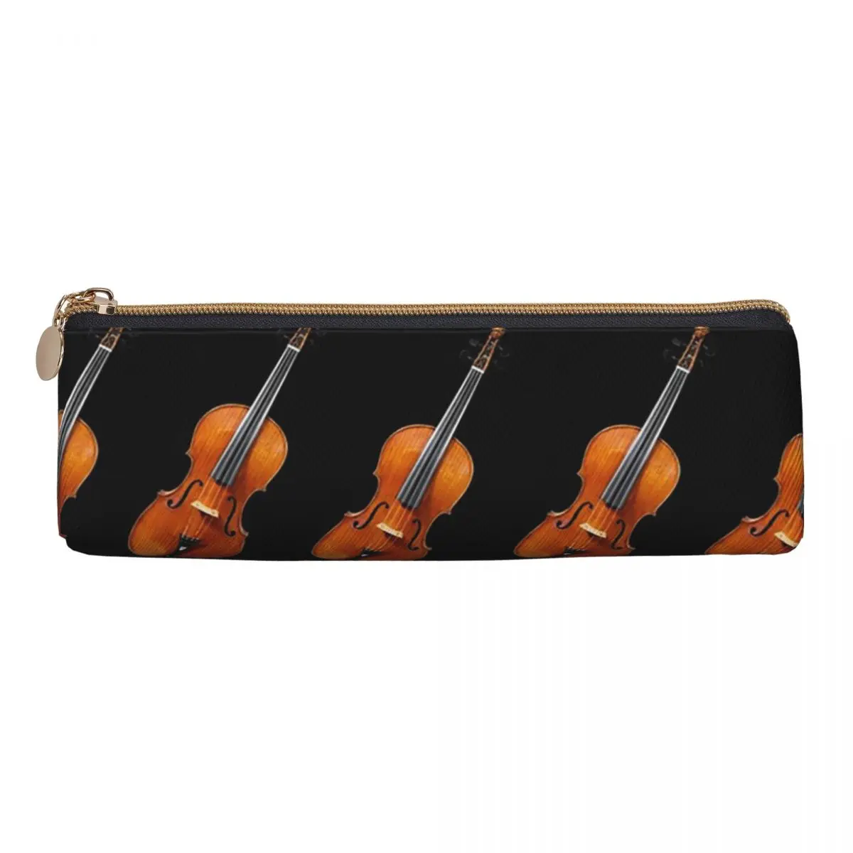 Antique Violin Musical Instrument Pattern Pencil Case Pencil Pouch Storage Stationery Supplies Pen Box Pencil Bag for Students