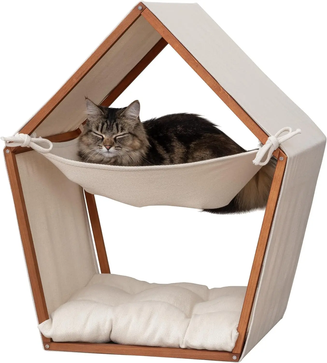 

Durable and environmentally friendly modern wooden portable dog bed, off the ground, removable, washable, breathable,