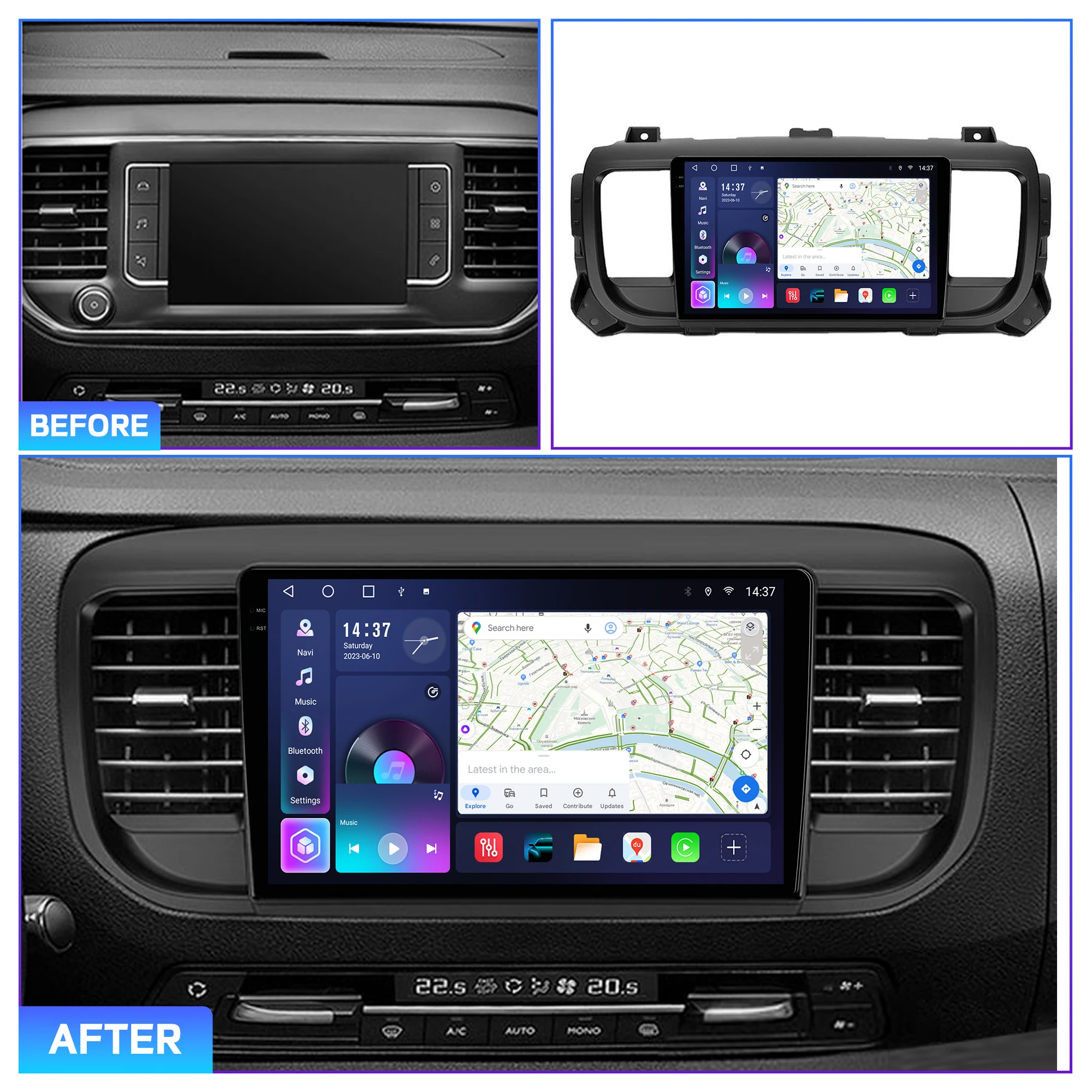 Penhui For Peugeot Jumpy 2016--- Android Car DVD Player 2Din 9'' Touchscreen DSP Bluetooth Video Radio Multimedia System