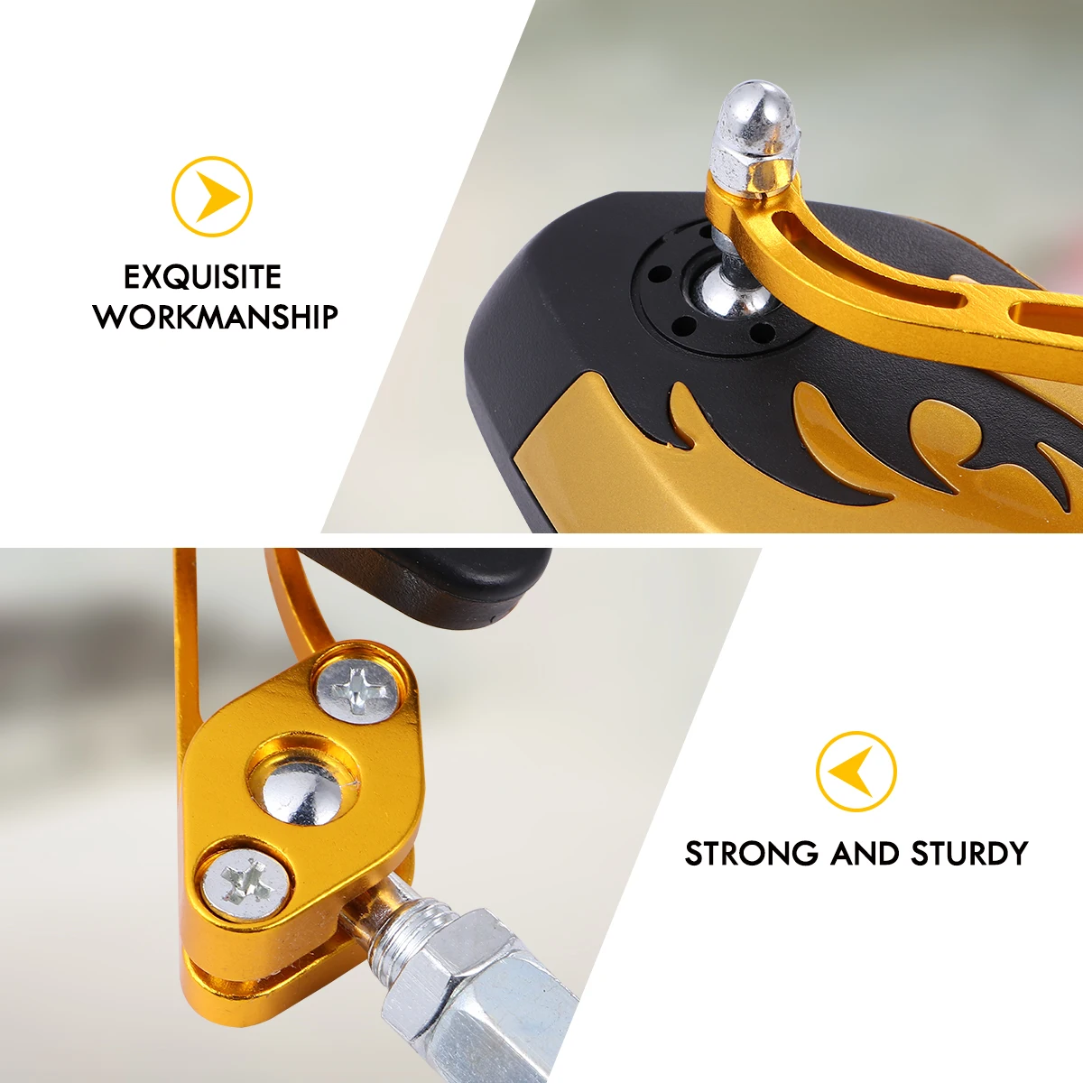 

Motorcycle Rearview Mirror Retroreflector Adjustable Frame Plastic Handle Aluminum 360 Degree Rotated Large Glass Lens Wide