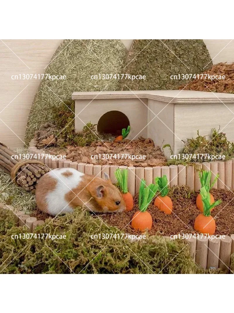 Coconut Soil Hamster Bedding Wooden Carrot Hamster Molar Toy Small Animal Cage Landscaping Supplies Rat Accesorios