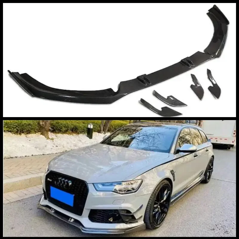 

Carbon Fiber Bumper Front Lip Spoiler Fog Lamp Air Vent Outlet Wind Knife Splitter Cover For Audi A6 S6 Sline RS6 C7 C7.5 12-18