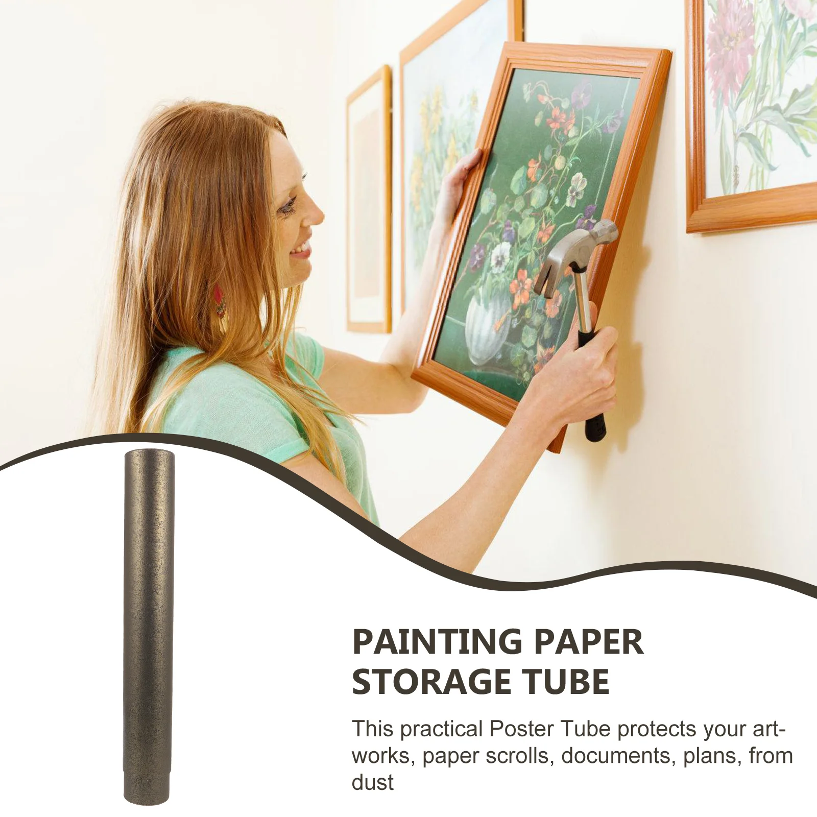 أنبوب ملصق قابل للتوسيع، تصميم تصغير قابل للتعديل لتخزين الأعمال الفنية، حقيبة رسم، حامل الورق، أنبوب بريد للطلاب #4