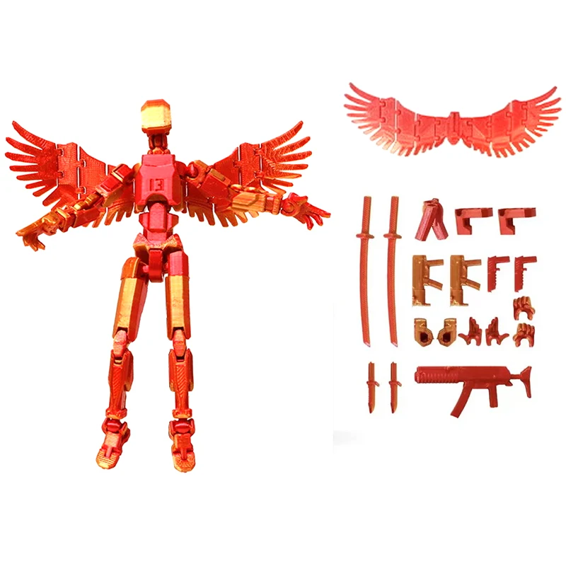 Multi-Jointed Movable Shapeshift Robot With Wings 3D Printed Mannequin Dummy 13 Action Figures Toys Kids Adults Parent-children