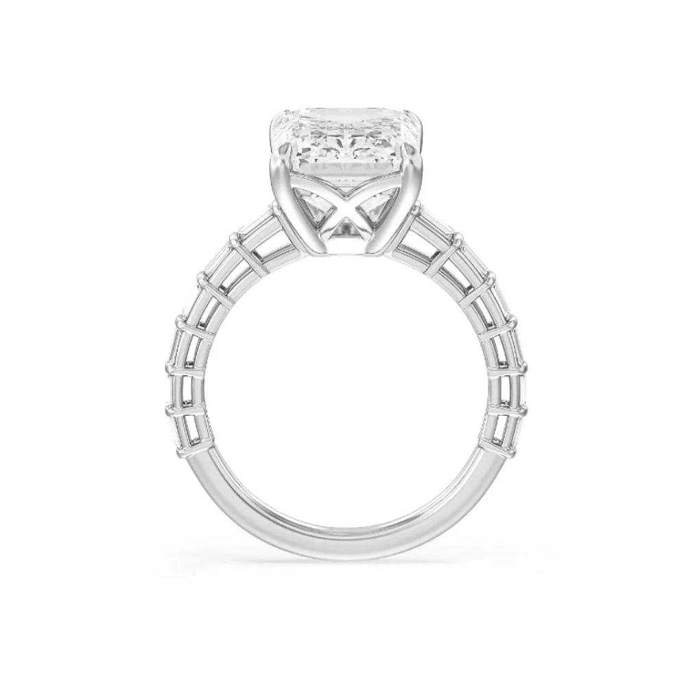 950 platinum IGI Certified Lab Grown Diamond Engagement Ring For Women 3CT Main Stone Emerald Cut EF VS-VVS Elegance Women Ring