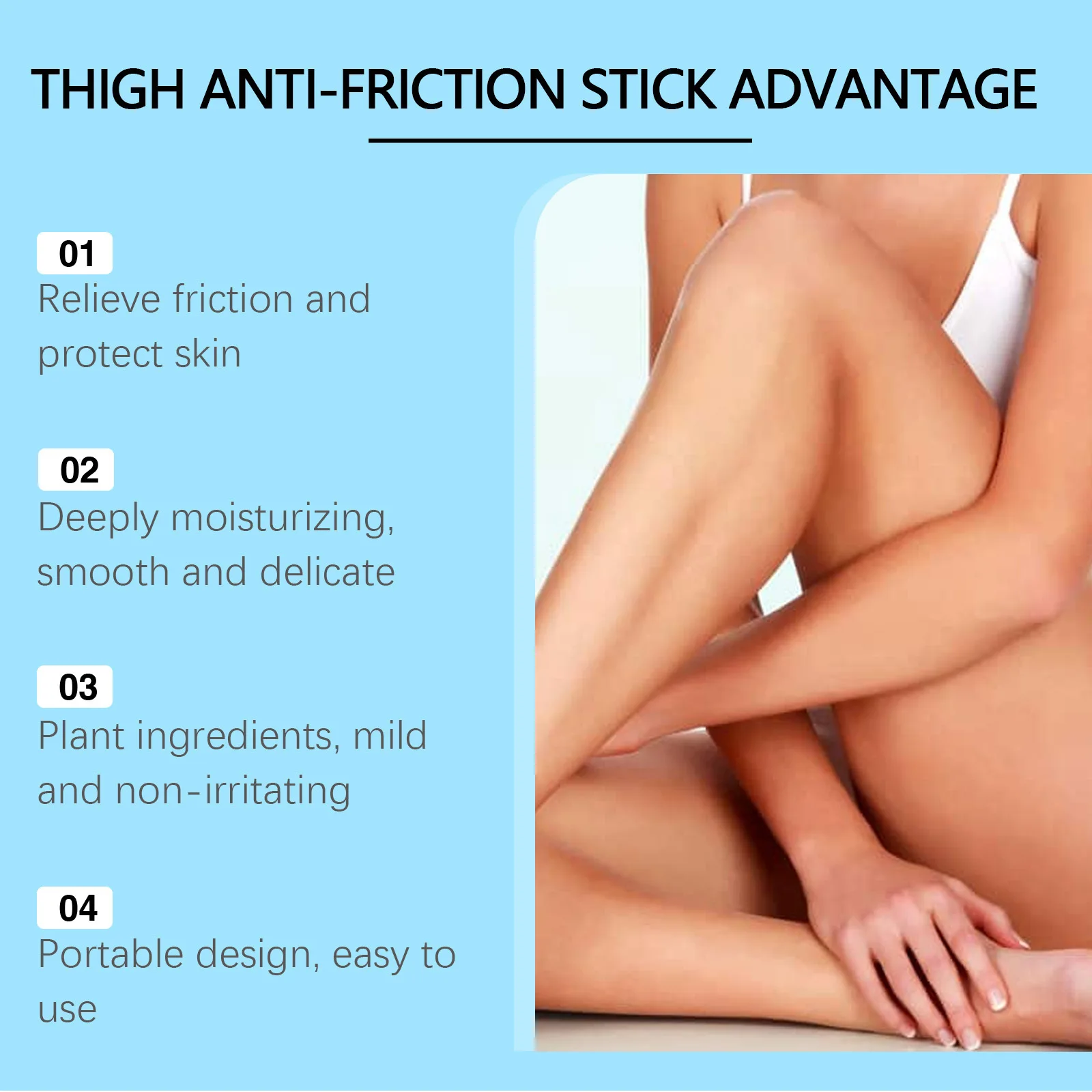 Anti Friction Stick Thigh Moisturizer Sweat Absorbent Reduce Rubbing Inner Thigh Rescue Balm Heels Arm Anti Chafing Body Stick