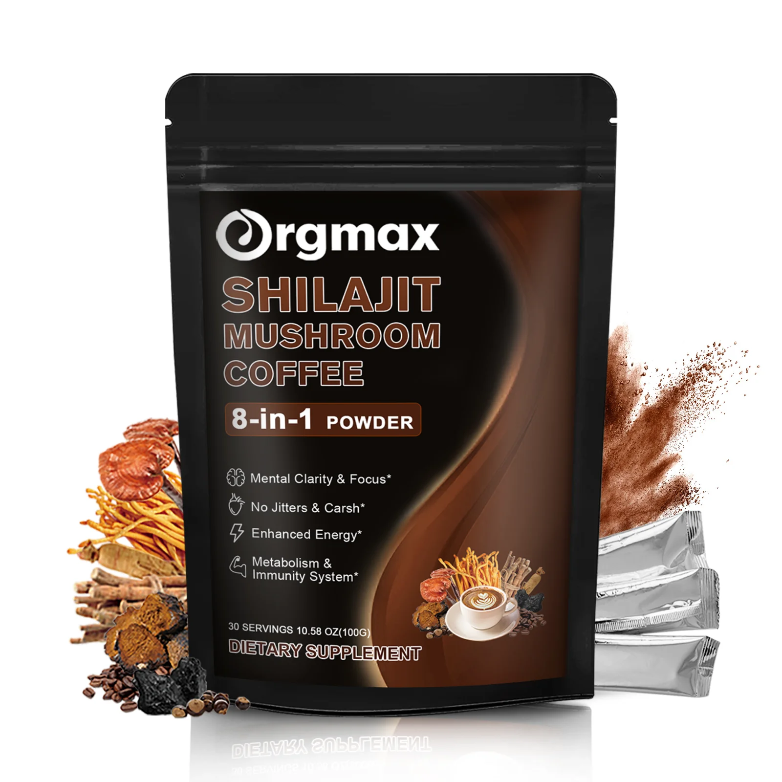Natural Pure Shilajit Supplement 50% Fulvic Acid – Immune Support Memory and Brain Function, Muscle Build For Gym & Fitness