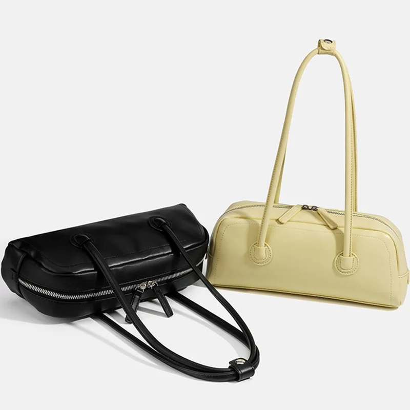 

Women's Bag New Korean Edition Bag Summer Simple Fashion Handheld Bowling Boston Bag Single Shoulder French Stick Underarm Bag