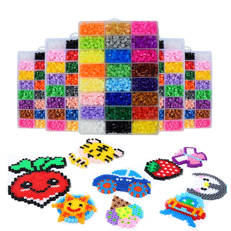 Perler Beads Kit 5mm Kit Hama Beads Creative 3D Puzzle Full Set with All Accessories Ironing Handmade Beads Toy Gift