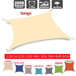 Pare-soleil imperméable carré et rectangulaire, tissu Teksunshade pour jardin, terrasse, piscine, camping