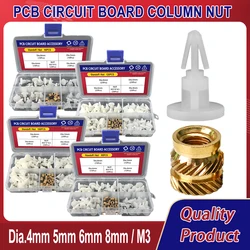 Dia.4mm 5mm 6mm 8mm PCB Circuit Board Column Support M3 Insert Nut Nylon Standoff Spacer Plastic Rack Reverse Moutherboard
