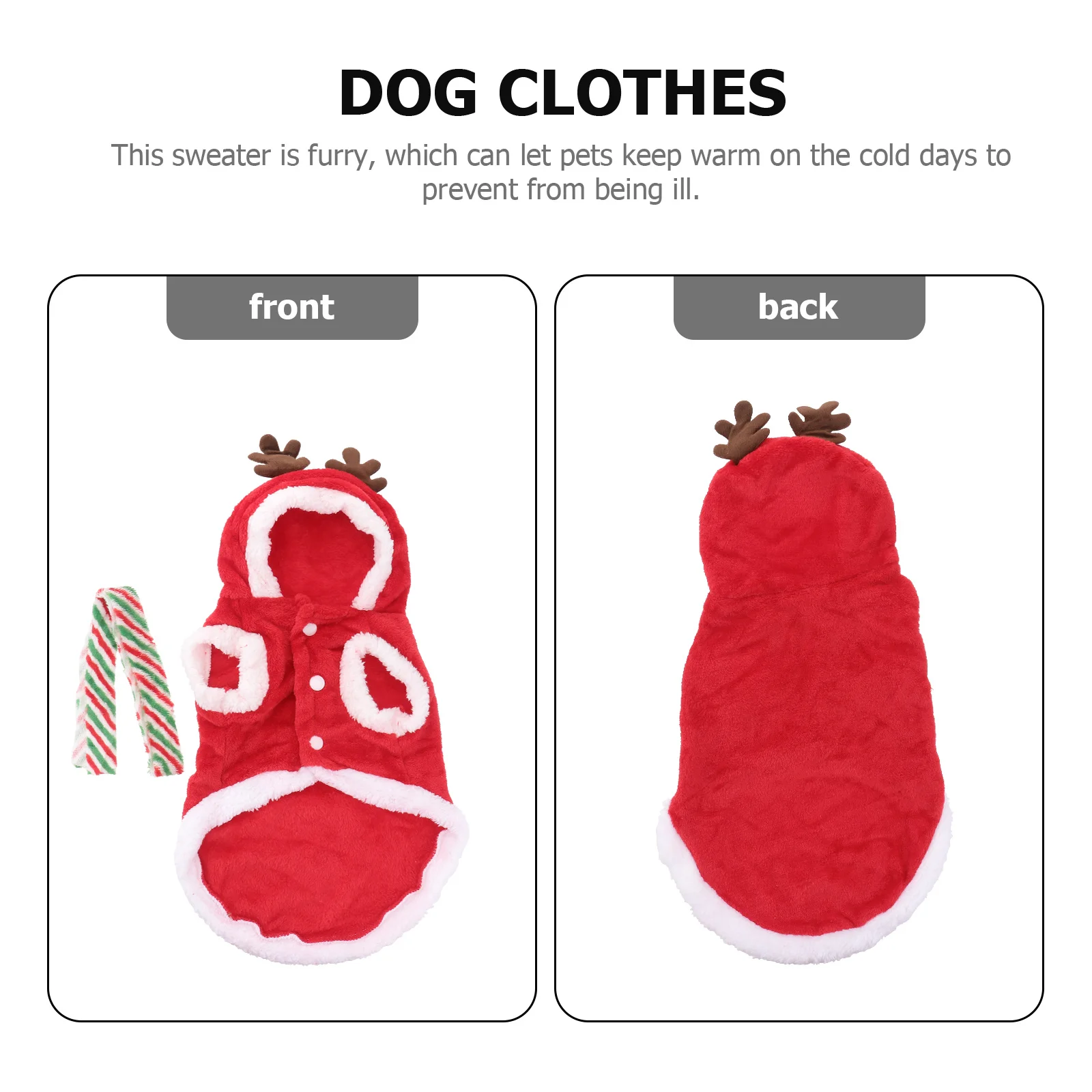 

Warm Flannel Dog Coat Christmas Pet Costume Hooded Winter Clothing Elk Pattern Two-Legged Outfit for Comfortable Daily Use L