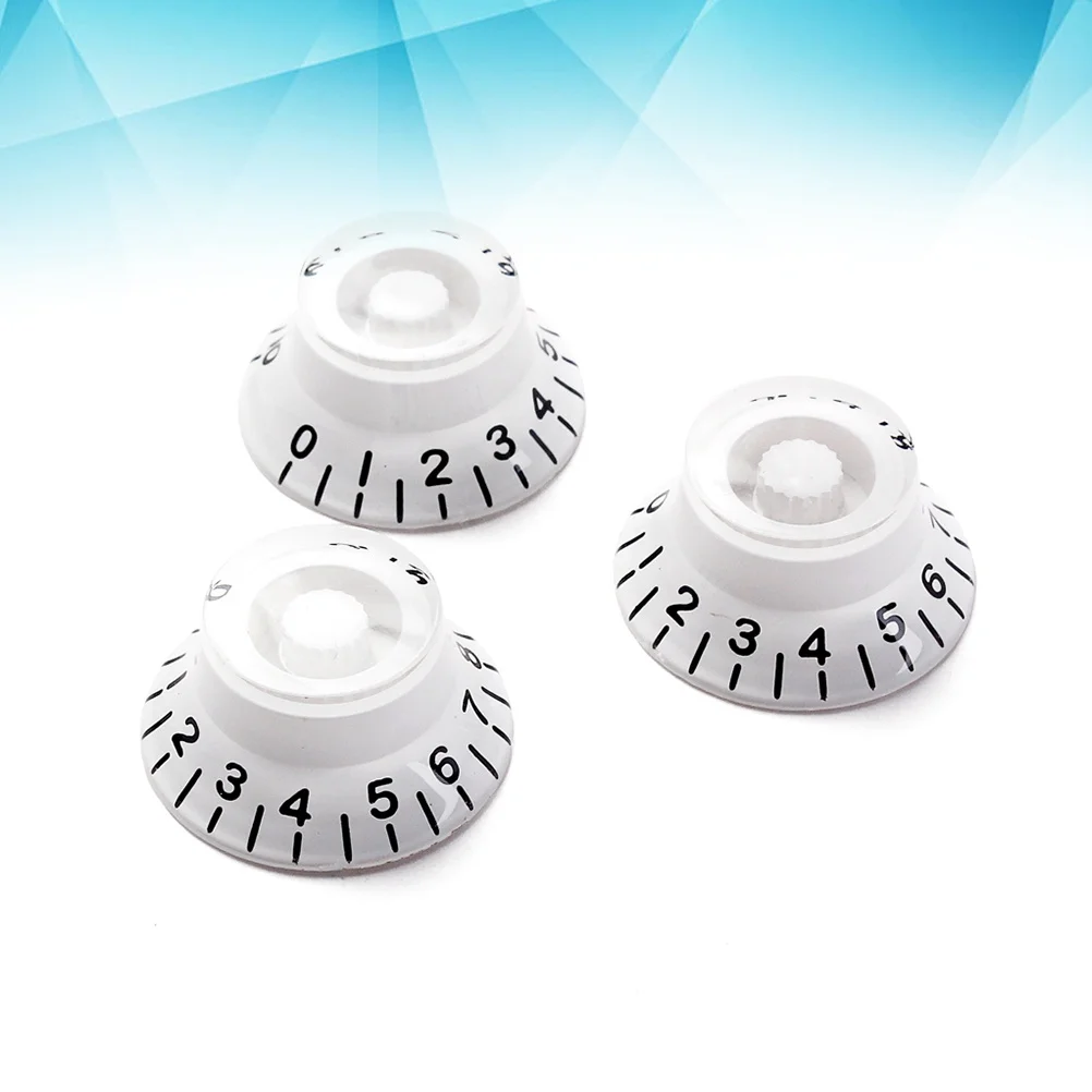 

3 PCS/ Set Acrylic Hat Guitar Volume Tone Control Knobs Rotary Knobs for ST Electric Guitar Parts Replacement (White)
