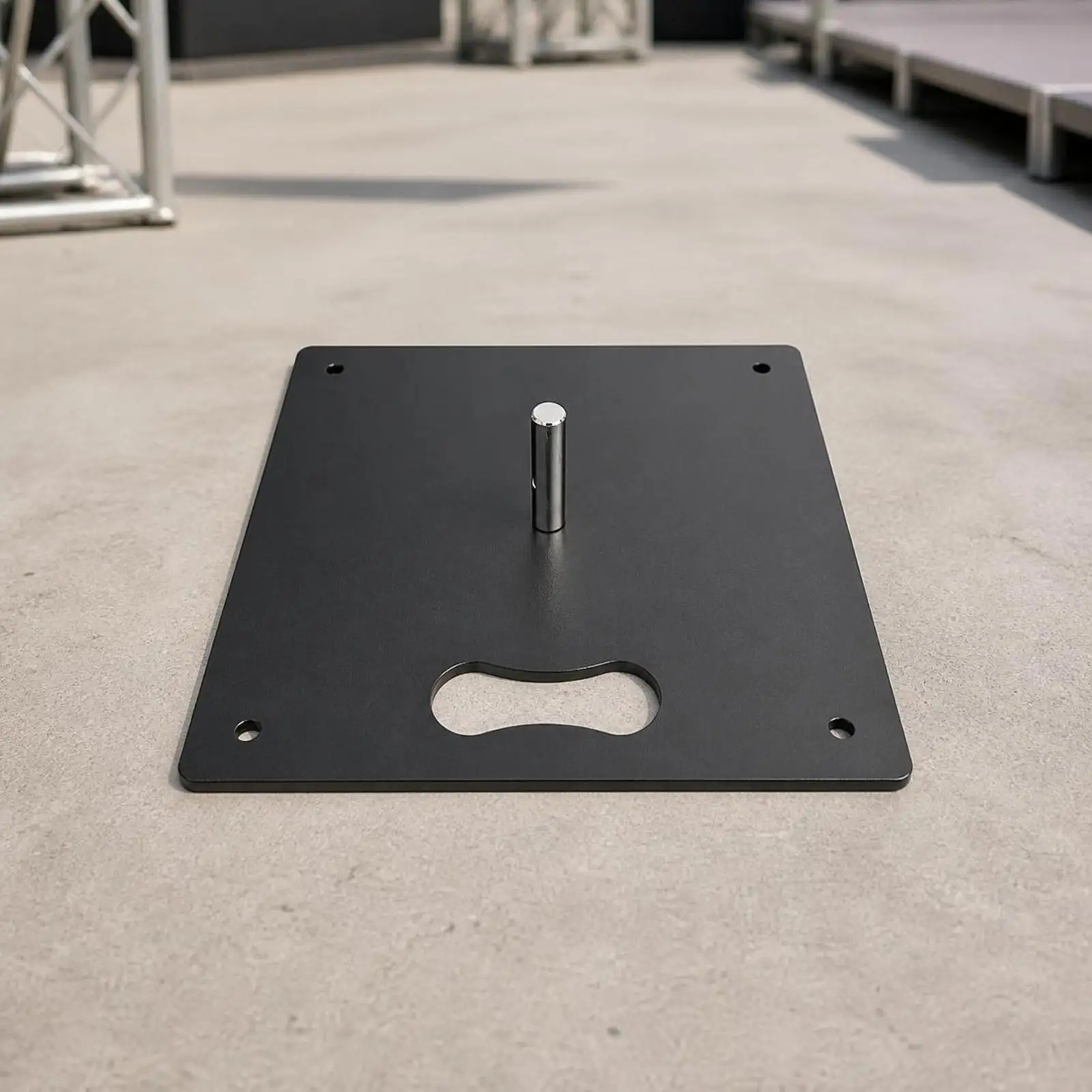 Portable Iron Flag Pole Base Plate with Handhold Cutout for Outdoor Promotional Displays