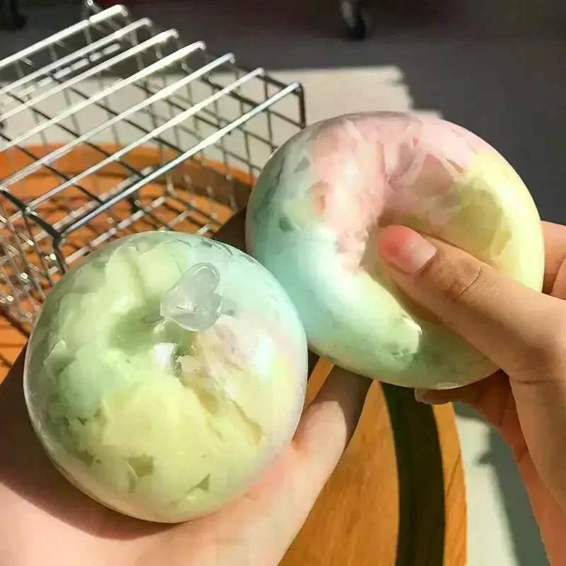 Chocolate Macaron Handmade Crunchy Ball With Burst Anti Stress Sensory Fidget Toy Cracking Ball Soft Decompression Toys Gift