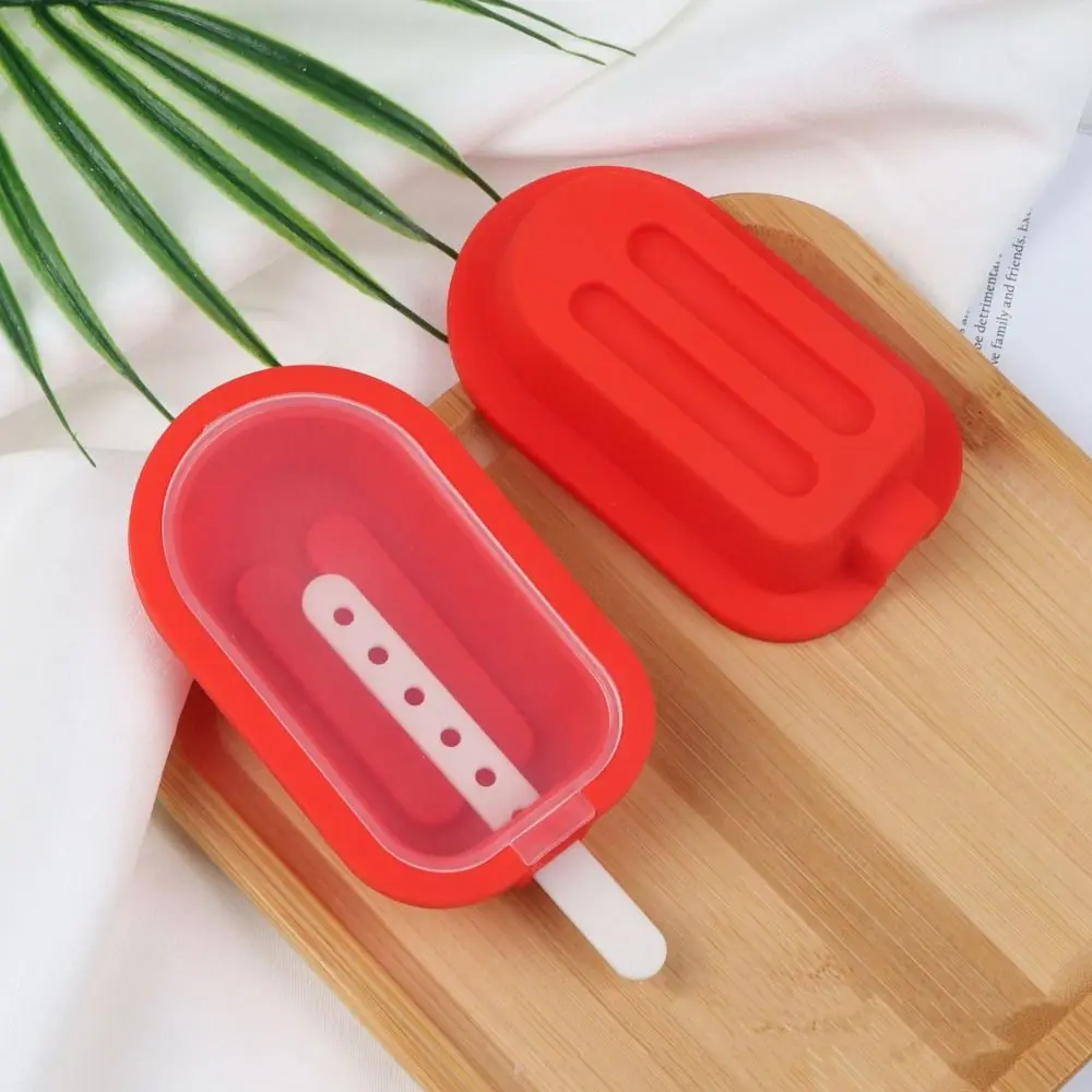 Homemade With Lid and Sticks Silicone Popsicle Mould Stackable Reusable Popsicle Maker Easy To Demould Ice-lolly Maker Juice