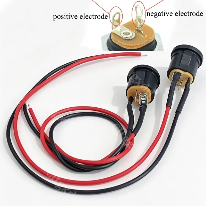 5 Stück DC-022K DC-Stromanschlussbuchse 5,5*2,1mm/5,5*2,5mm Einbaubuchse mit 20cm Rot-Schwarz-Kabel für DIY-Elektronik – Detail 4