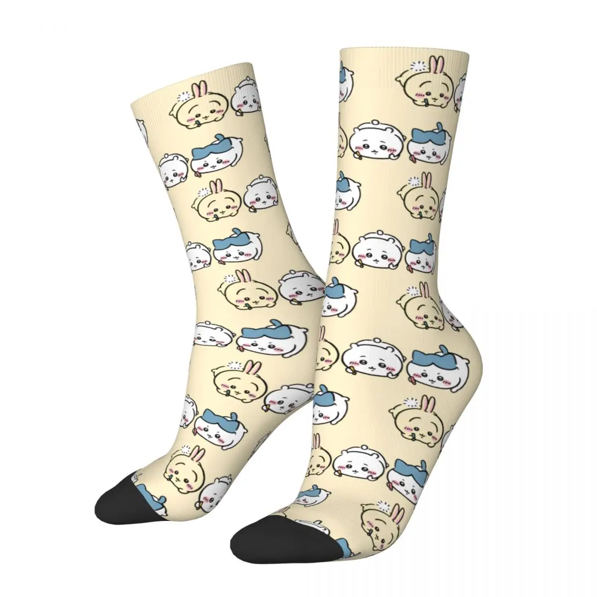 

Японские носки Chiikawa для женщин с мангой, теплые модные смешные носки с героями мультфильмов, новинка, носки средней длины, реальная идея