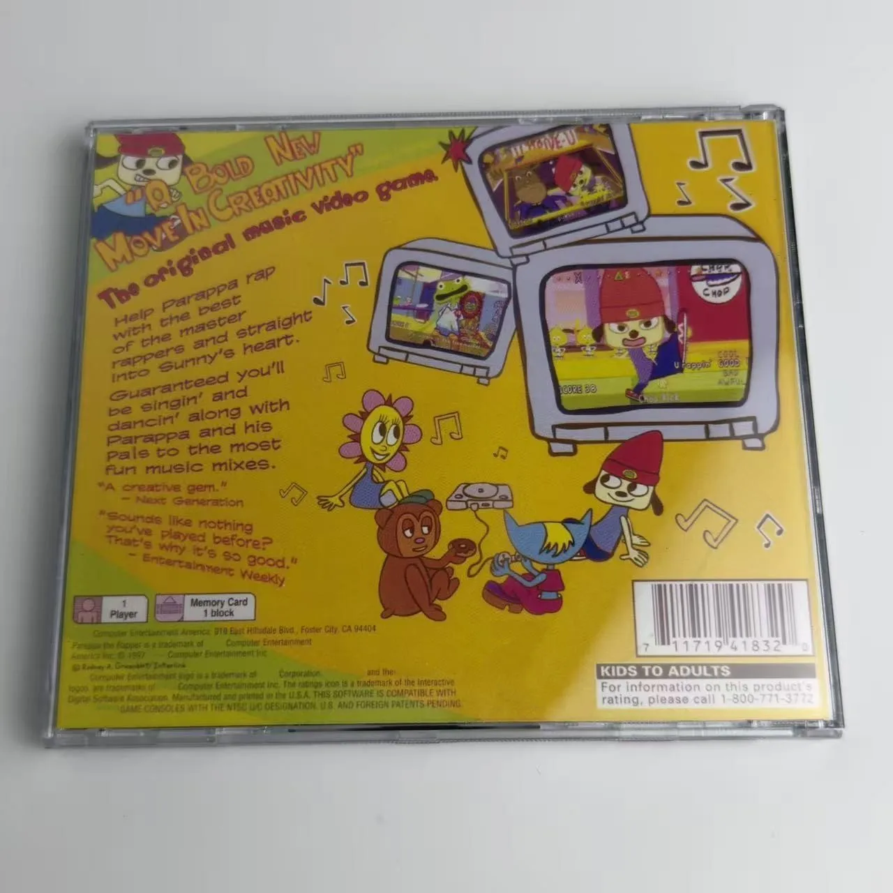 High-quality Reproduction Disc for PS1: PaRappa the Rapper (US Vibration Version, No Manual)