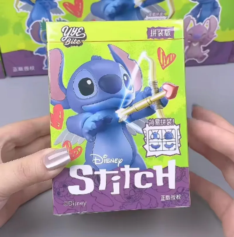 Miniso New Stitch Assembled Building Block Doll Ornament Movable Model Building Block Man Lilo & Stitch Desktop Ornament