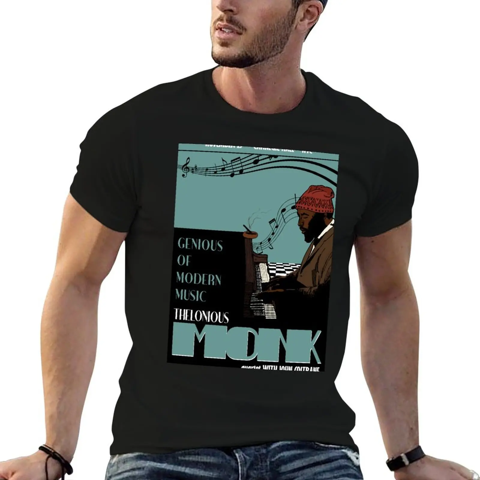 Thelonious Monk Original Jazz Art T-Shirt t shirt man designer cotton t shirt man printed t shirts for man T-shirt