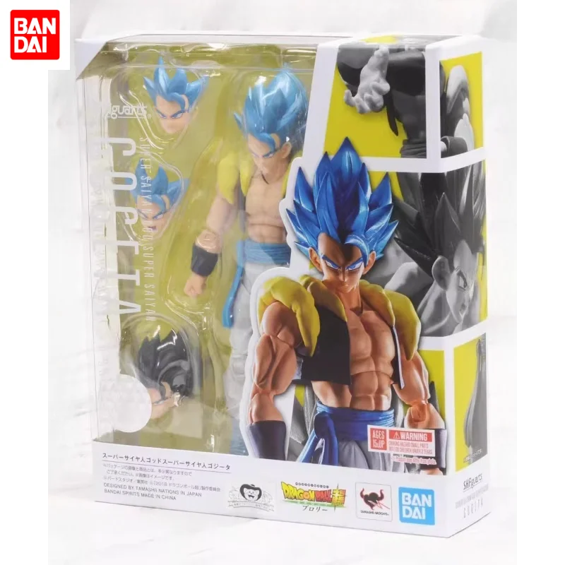 

Оригинальная коллекционная фигурка Bandai SHF Dragon Ball Super Gogeta с синими волосами, подвижная, в наличии, подарок