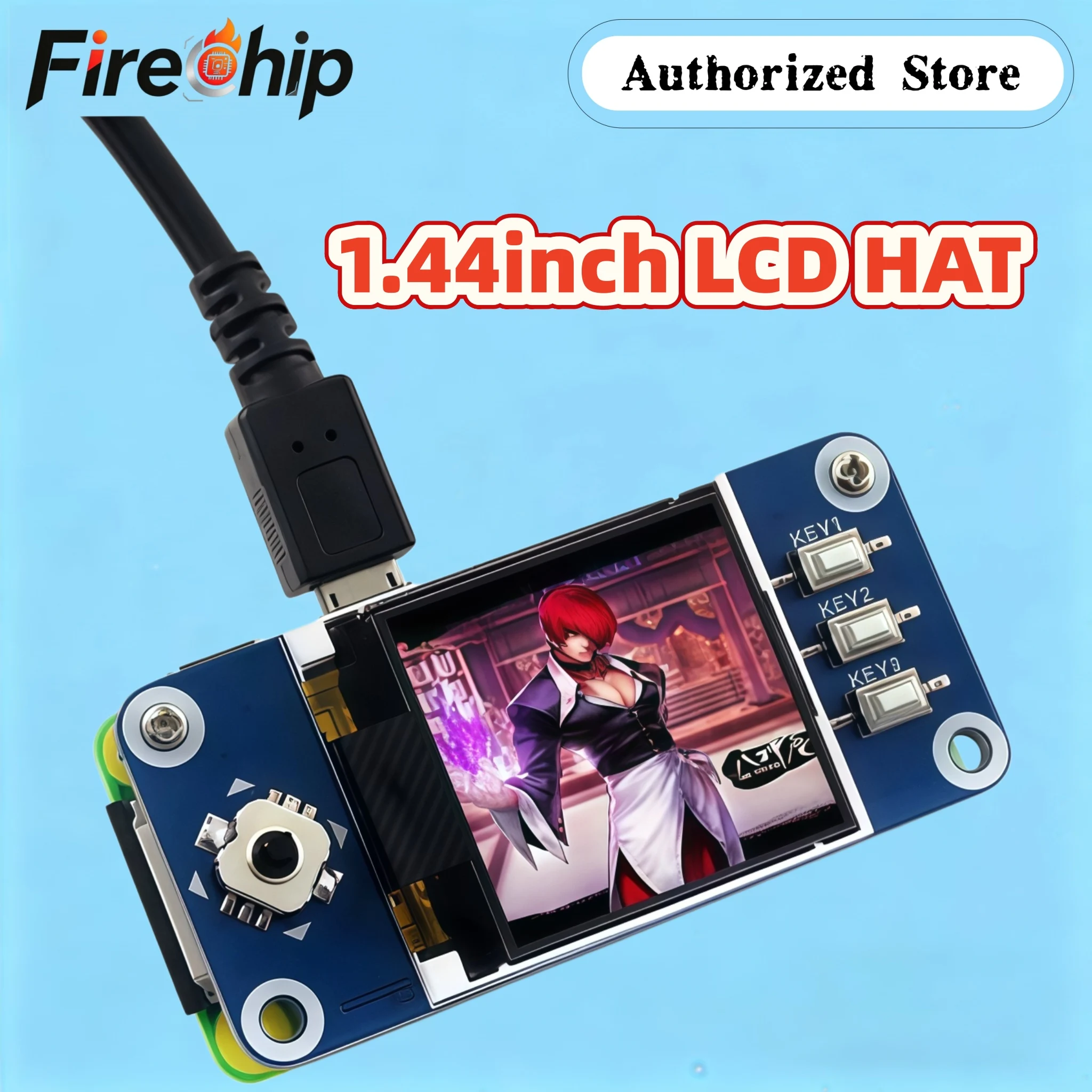 FireChip Waveshare 1.44Inch LCD Display HAT for Raspberry Pi/ Arduino/STM32 with128x128 Pixels SPI Interface LED Backlight 3.3V