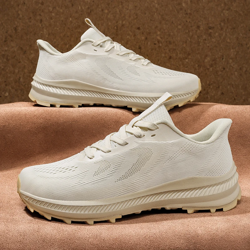 Shock Absorbing Gym Trainers - 男性メッシュ通気性カジュアルスニーカー衝撃吸収クッションランニングシューズアンチスリップ耐摩耗性アスレチックトレーナー屋外ジムウォーキング