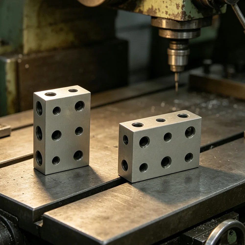 1 Pair Steel Blocks 1-2-3 Blocks Set Matched Pair 11 Holes Steel Setup Blocks 1\