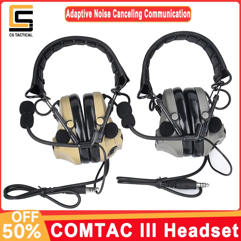 

WADSN COMTAC III Pickup Noise Reduction Tactical Headset 7.0mm Plug Hunting Shooting Protect Communication Function Headphone