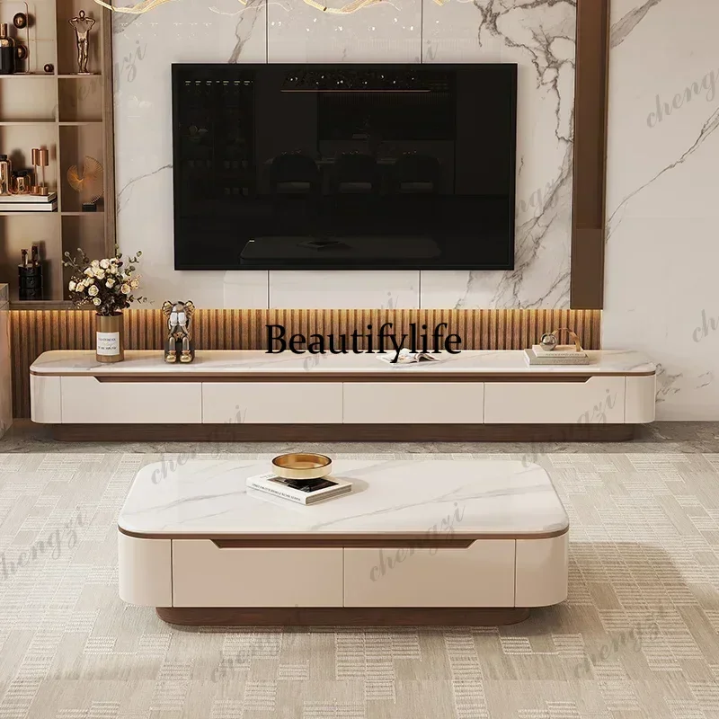 Mesas de escritorio para el hogar, mesa de centro de vidrio de piedra microcristalina, mesa de centro sencilla y de lujo, mueble para TV, mesas de centro, muebles Pliante
