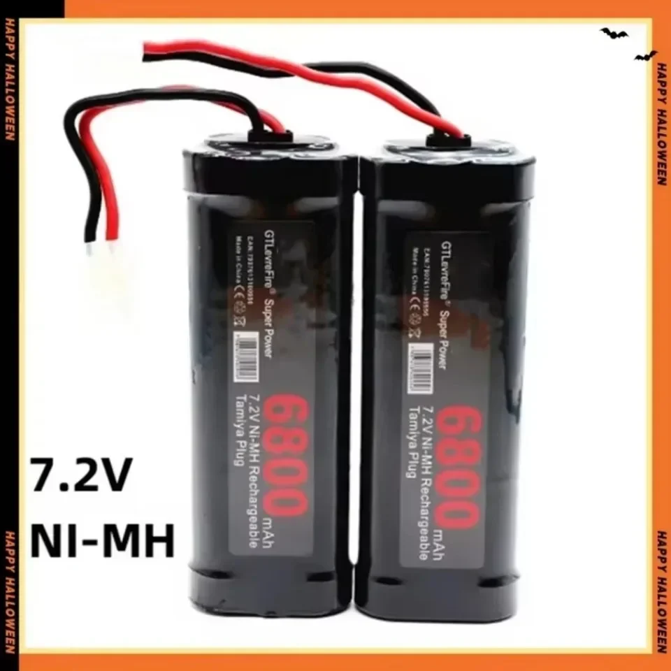 6800mAh 7.2V battery  NiMH battery  pack RCcar truck Bugibot tank ni mhBattery gray dinner power supply,with Tamiya Connectors