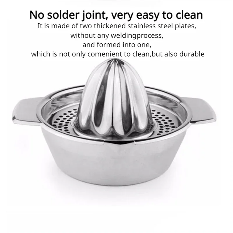 1Pc Portable Lemon Orange Manual Fruit Juicer 304 Stainless Steel Kitchen Accessories Tools Citrus Raw Hand Pressed Juice Maker view 5