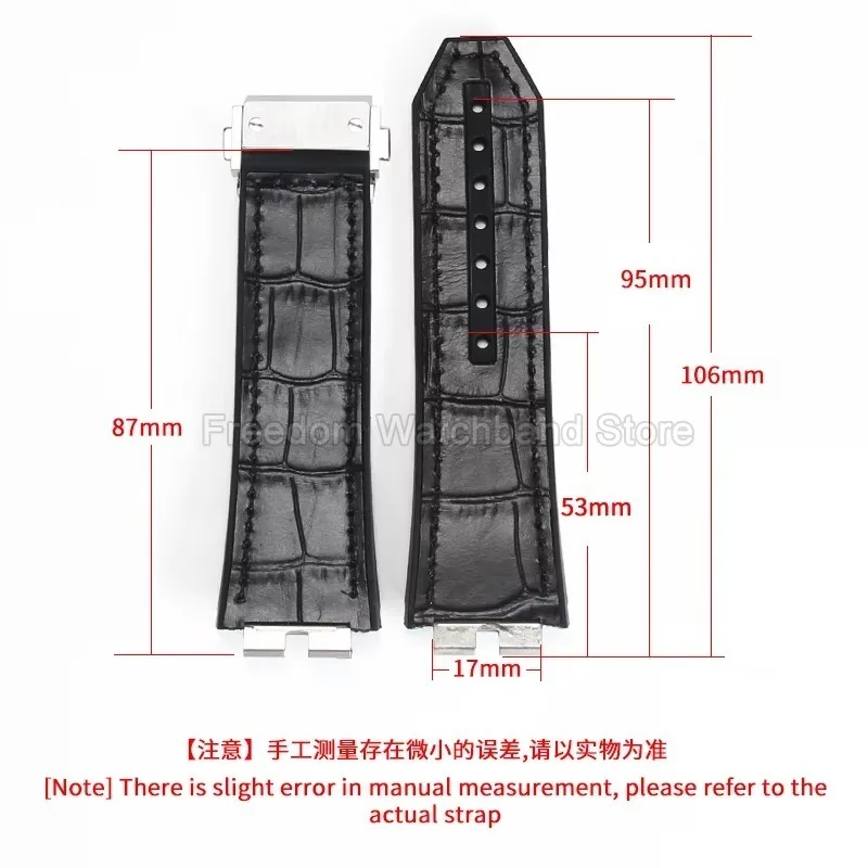 Genuine Leather Watch Strap with Fine Stitching Flexible Leather Sweat Proof for HUBLOT Big Bang 415NX1112 401114 Watch Bracelet