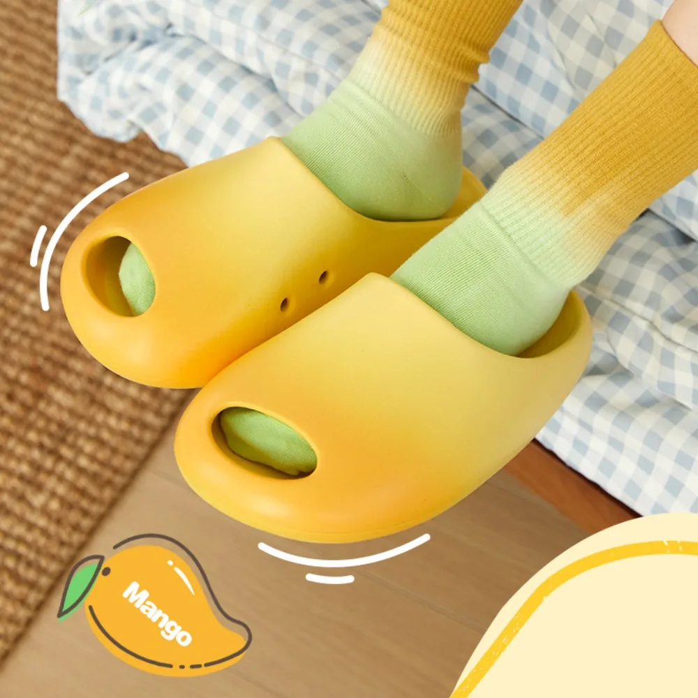 

Fun Non-Slip Mango Slippers Soft Thick Sole Friut Pillow Slides Sandals Cute EVA Slippers Bath