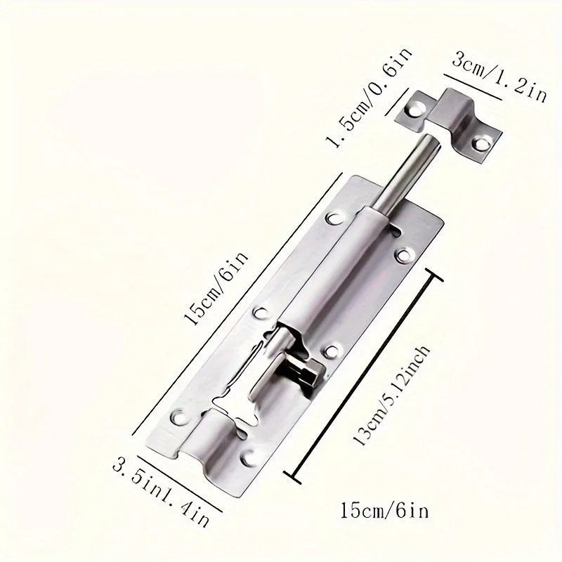 1/5pcs Stainless Steel Door Bolt - Sliding Security Latch Lock for Gate, Window, Garden & Garage, Rustproof Barrel Bolt