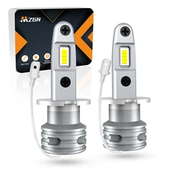 MZGN 2pcs H3 Led 24v Truck Led Lamp Mini Size for Car Led Bulb Auto Fog Light 6000K White