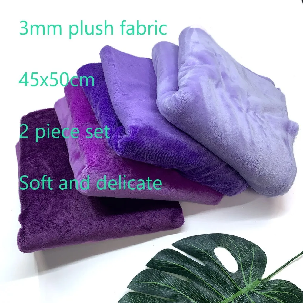 Sewbato 2 Piece Set 45x50cm Faux Fur Fabric Soft Sewing Minky Fabric DIY Handmade/clothing Any Choice Of Set Plush Fabric