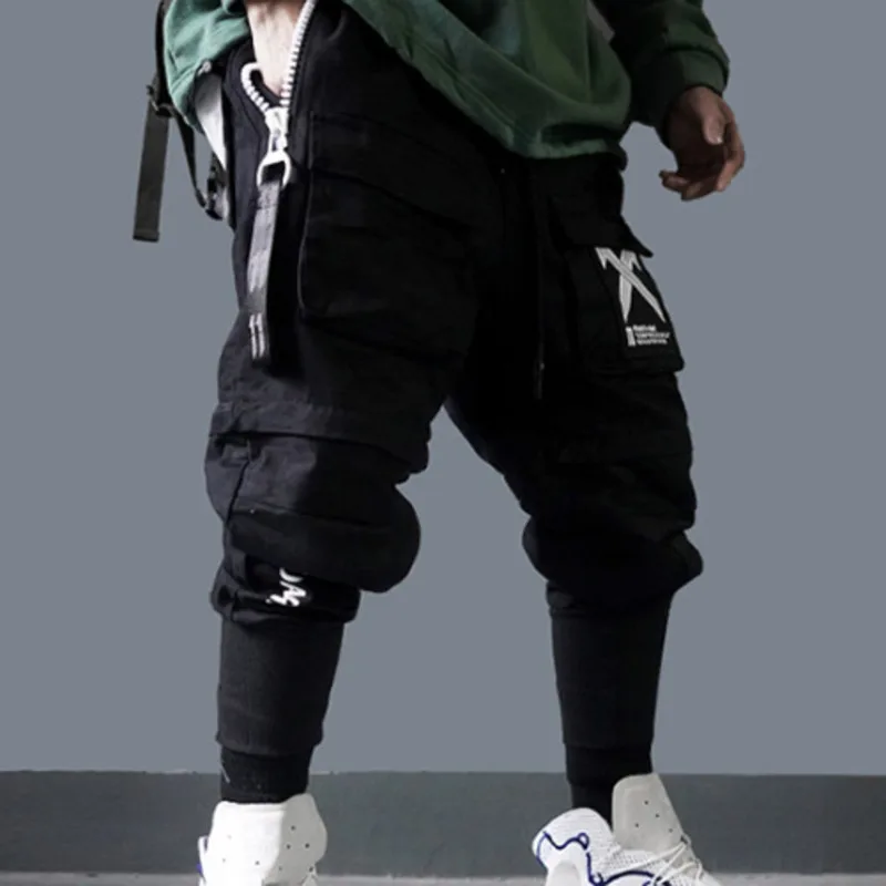 HKSH Dark Style Cargo Harem Pants Men\'s Tide Hip Hop High Street Loose Streetwear Autumn New Punk Trousers Male Darkwear HK0156