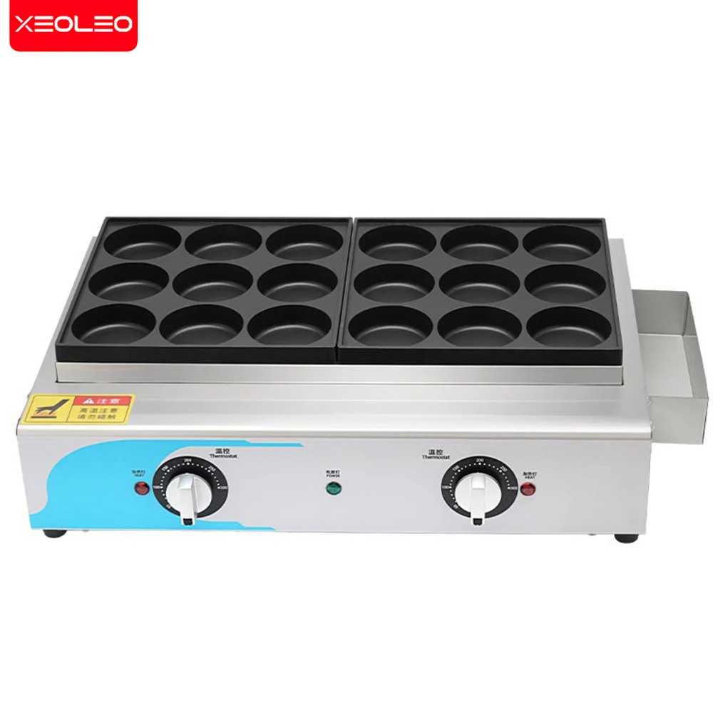 XEOLEO-máquina eléctrica para hornear huevos y tortitas, utensilio antiadherente para hacer hamburguesas y tortitas con ruedas, 2000W + 2000W