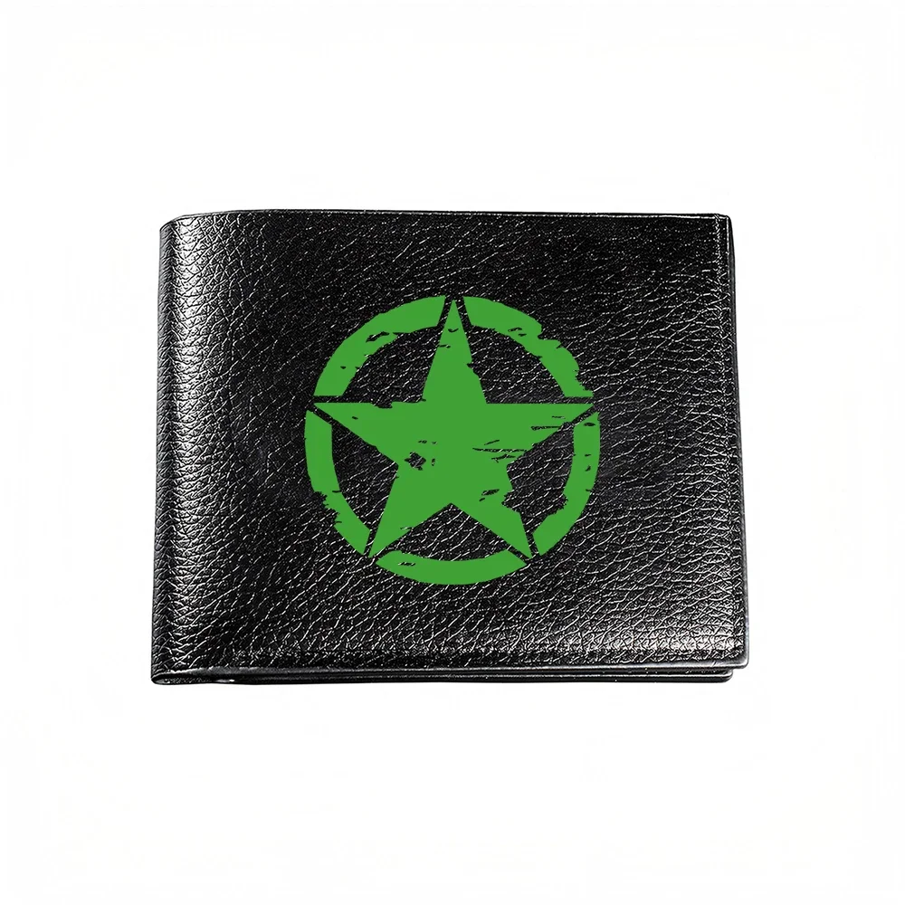 Green Star Emblem Men's Wallet Card Holder Casual Business Fashion Design