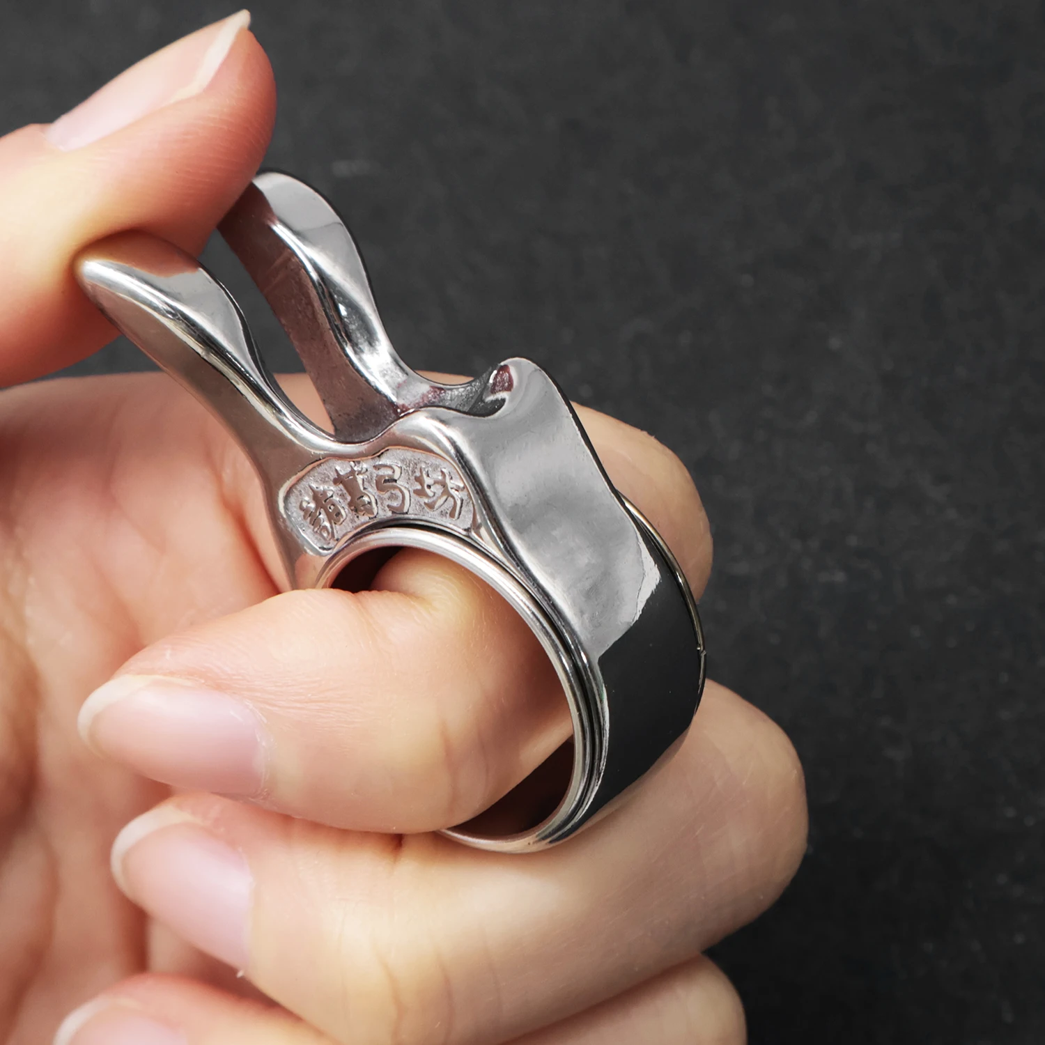 Schleuder-Angeldart-Auslöser, Edelstahl-Schießfingerring, Ring mit Lagerdesign, Schleuderzubehör – Detail 2